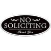 No Soliciting Sign Sticker for Front Door, Self-Adhesive Modern No Solicitors Sign for Home, Weatherproof and UV Resistant No Solicitation Signs for