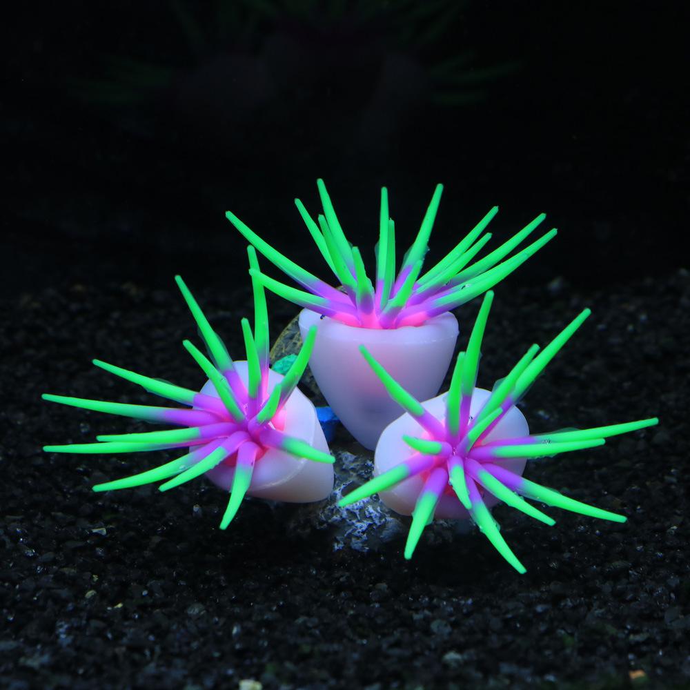New Silicone Soft Simulation 3 Anemones Aquarium Aquascape Ornamentation Non-toxic Does Not Hurt The Fish Fish Tank Decoration