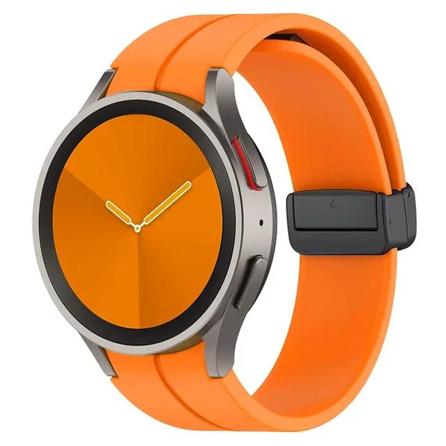 Original Silicone Band for Samsung Galaxy Watch 6 5 4 Classic Strap 47mm 43mm 44mm 40mm Magnetic Buckle Galaxy Watch 5 Pro 45mm