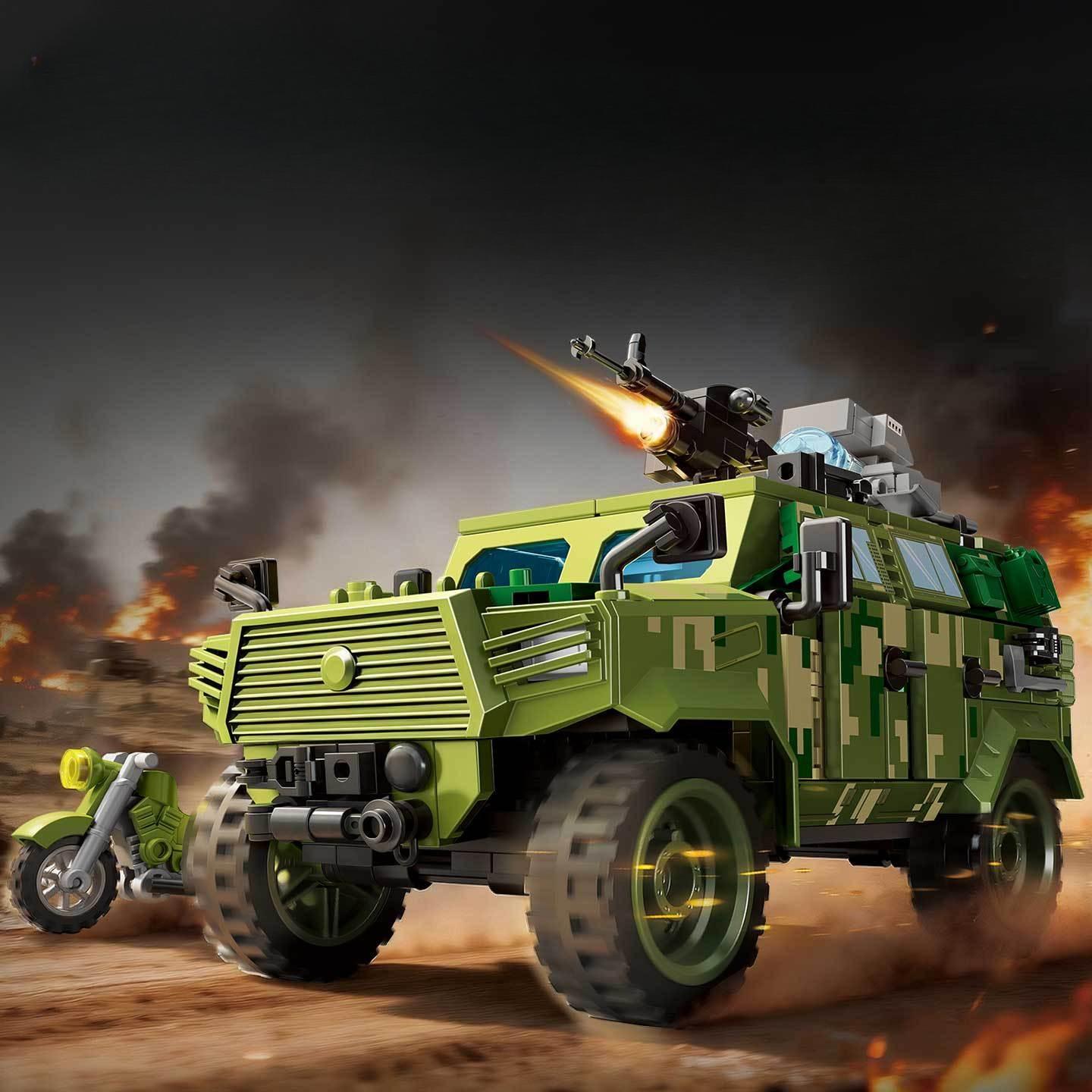 552pcs Military Series Dongfeng Mushi Tactical Off-road Vehicle Building Blocks for Children s Toys No Box