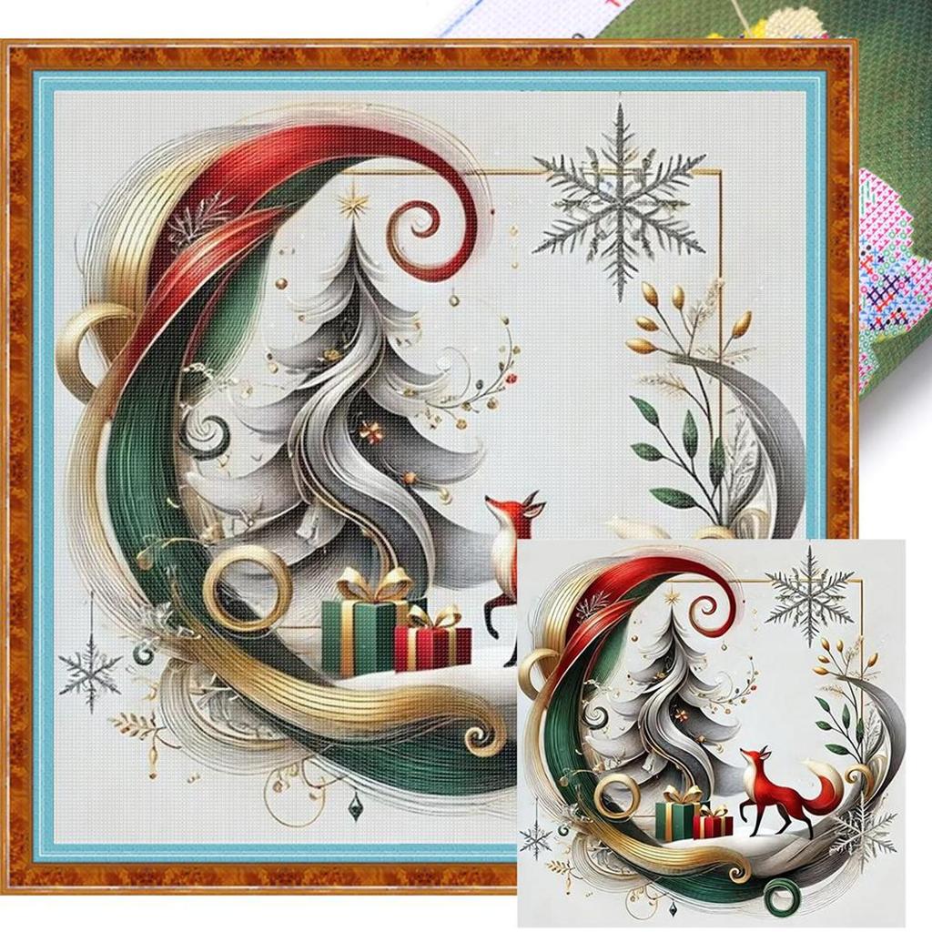 Cartoon Printed Cross Stitch Kit 40x40cm DIY 11CT Embroidery Craft Set Decor