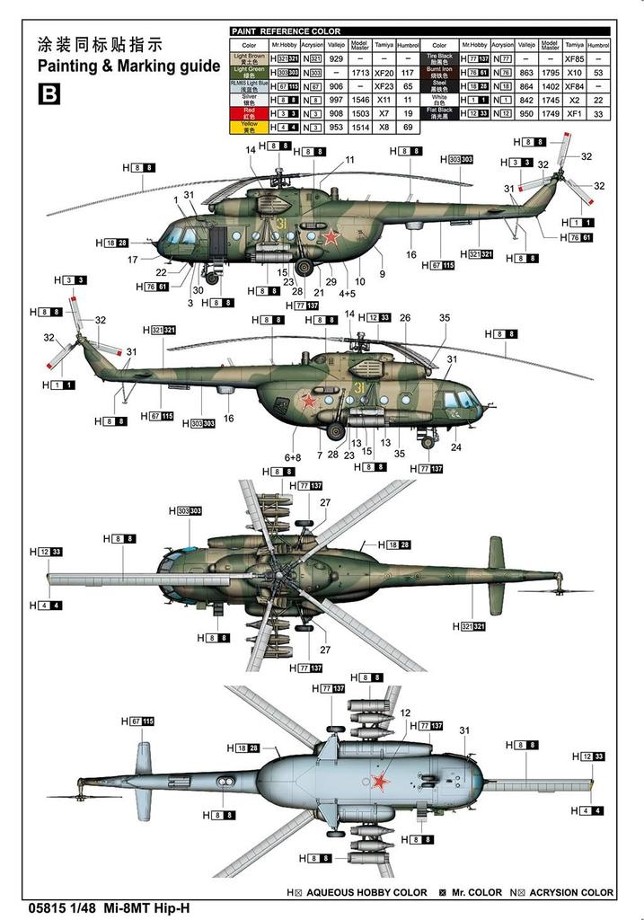 Trumpeter 1/48 Mi-8 Hip Plastic Model 05815