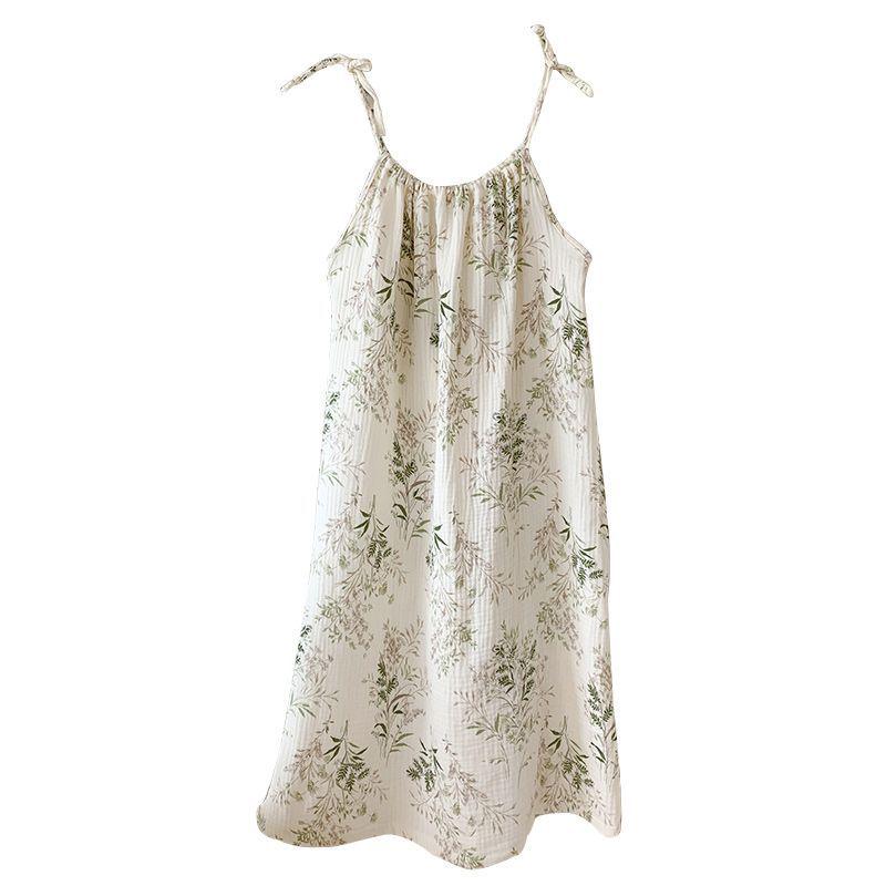 Robe de nuit respirante en coton nuage pour femme - Débardeur camisole extensible pour l'été