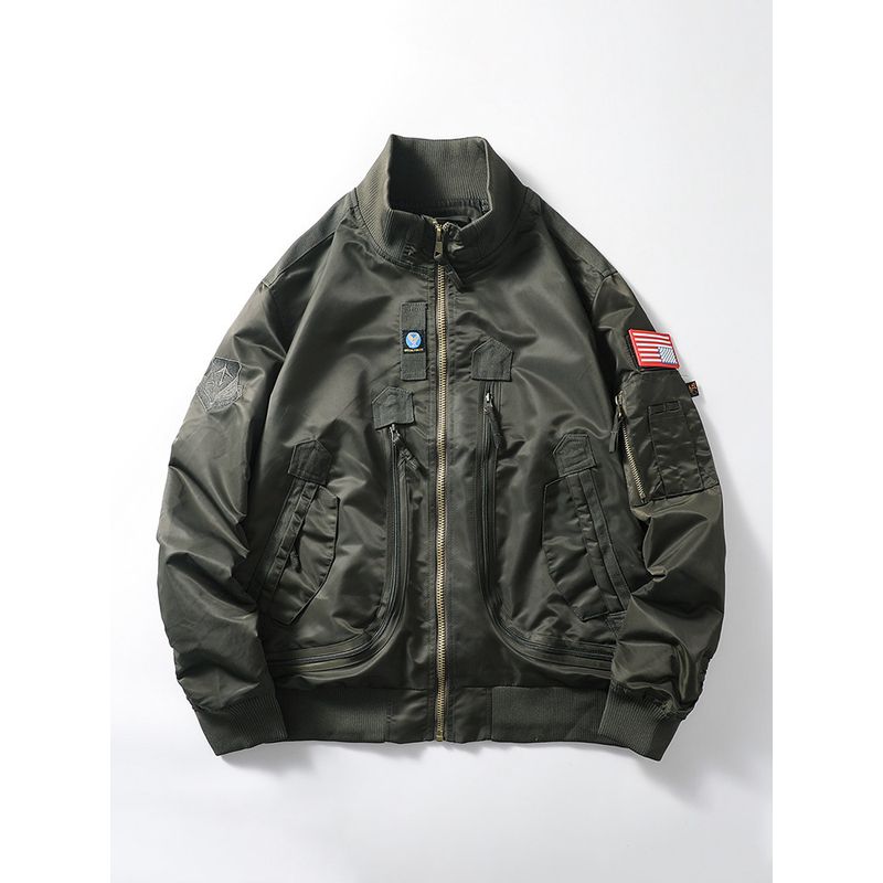 American vintage MA1 Bomber jacket Men's Spring and Autumn Function Baseball Uniform Foreign Trade Men's Stand Collar Cargo Outerwear