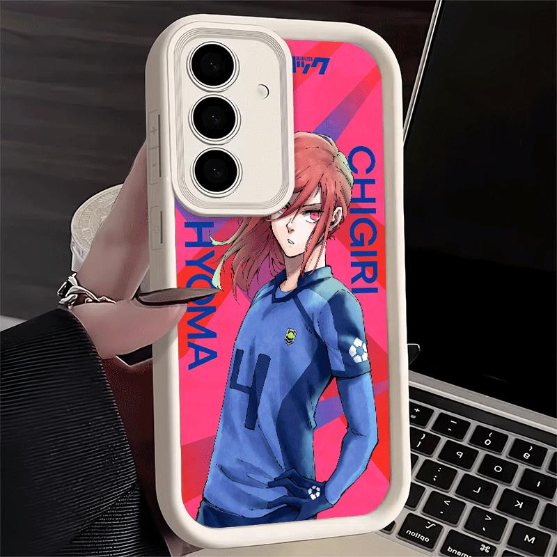 Phone Case for Samsung Galaxy A17 A16 A15 A14 A13 Anime Blue L-Lock Desgin A56 A36 A26 A55 A35 A25 A54 A34 A24 A53 A33 A23 A07 A