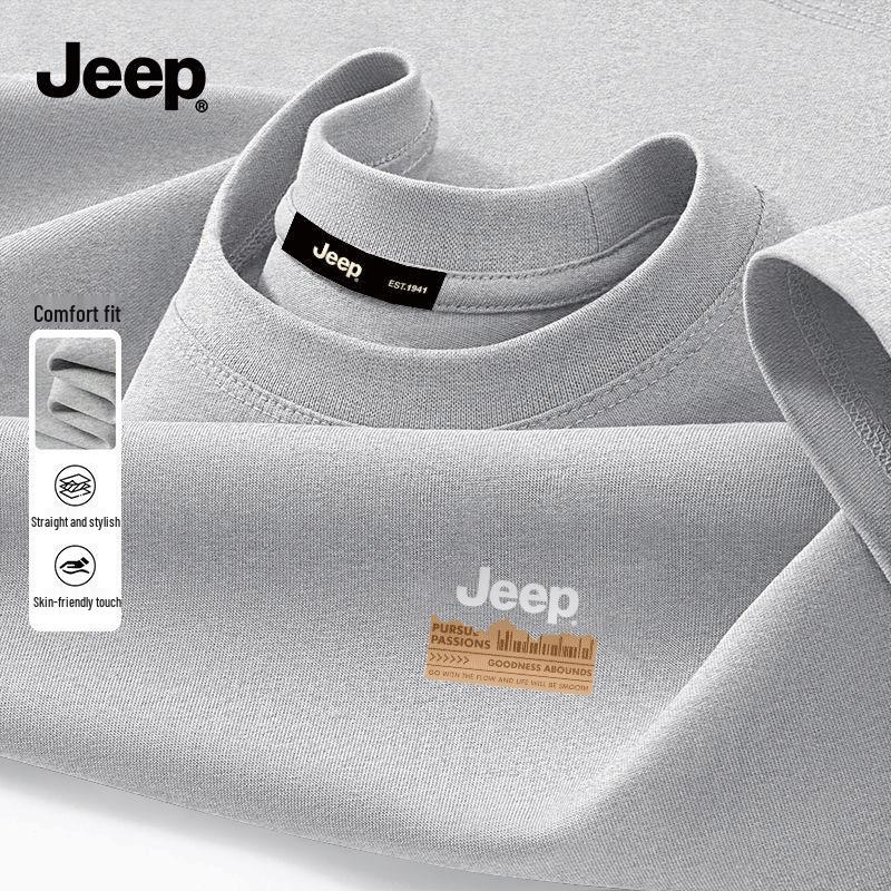 Jeep Heren T-shirt met korte mouwen van puur katoen XL