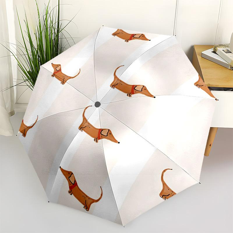 1pc Dachshund Pattern Automatic Open/Close Umbrella with One Touch Button,, Windproof Design   Lightweight Portable Umbrella for Women & Men6103