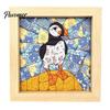 Kein Nähen Quilt Kunst No-Sew Japanisches Stoff-Set, DIY Mosaik-Sets für Erwachsene Anfänger, Gestepptes Wand-Handarbeitsprojekt Handwerk mit Rahmen & Werkzeugen, Sets, Geschenke