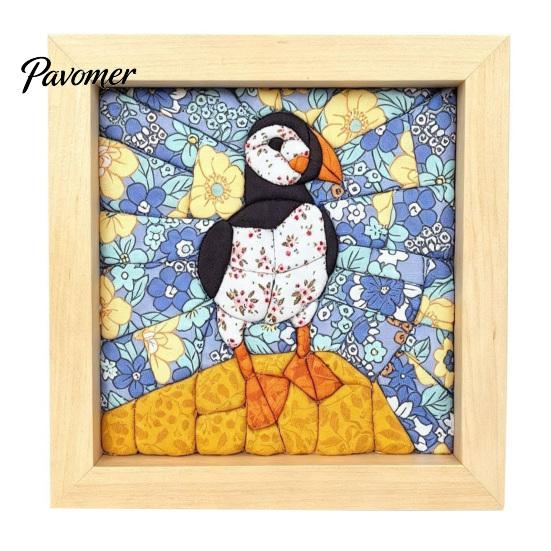 Kein Nähen Quilt Kunst No-Sew Japanisches Stoff-Set, DIY Mosaik-Sets für Erwachsene Anfänger, Gestepptes Wand-Handarbeitsprojekt Handwerk mit Rahmen & Werkzeugen, Sets, Geschenke