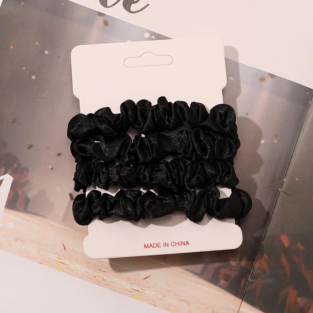 Cross-border Satin Hair Tie & Headband Set - Pig Intestine Style, Simple Ponytail, Leather Bun Tie