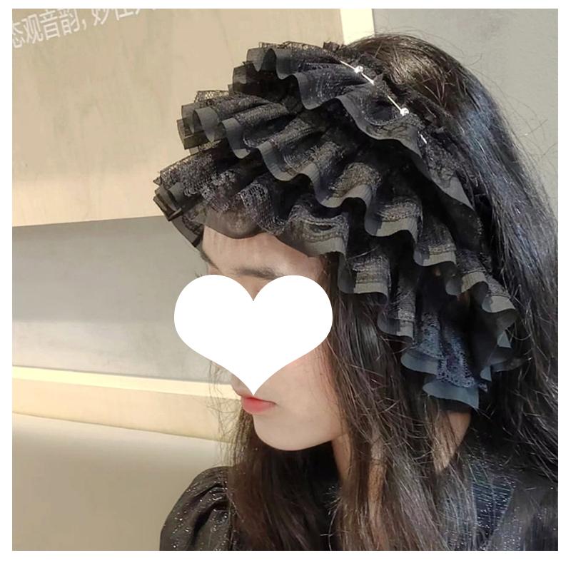 13cm Wide White Black Three Layers Lace Trim Ribbon Pleated Mesh Chiffon Fabric For Sewing Dress Decor Collar Hair Accessories