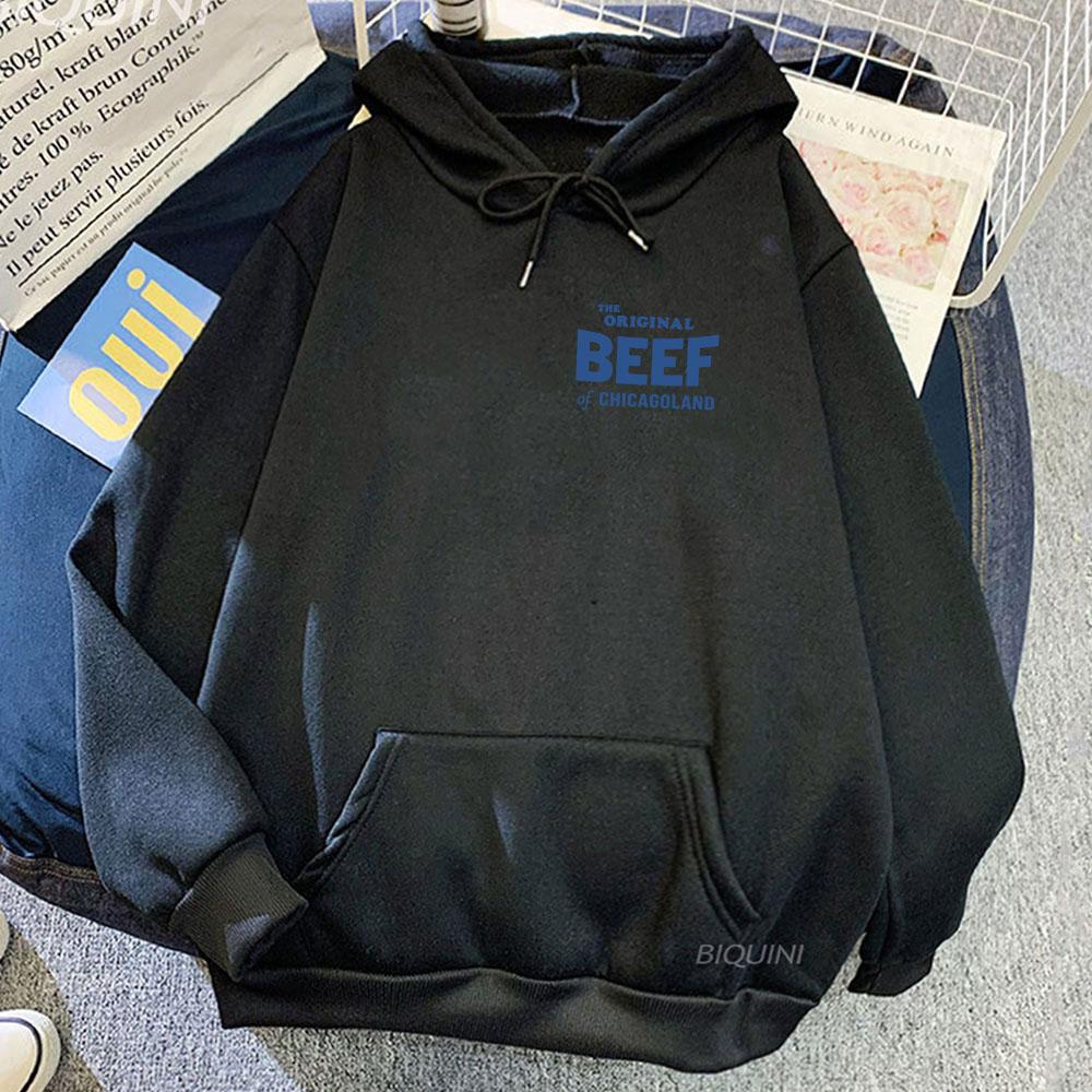 The Bear TV Series Graphic Hoodies The Original Beef of Chicagoland Letter Printing Sweatshirts Long Sleeve Winter Pullovers