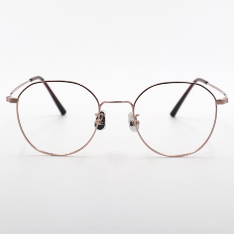 aloeyewear [ALO BASIC] AL8203 1414G Mild Square Rose Gold Metal Glasses