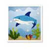 Tableau - Multicolore - Requin - 22 x 22 cm - Enfant - Mixte