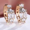 Silver Needle Luxury Green Crystal CZ Earrings 2026 New Gold Small Hoop Earrings for Women Fashion Puncture Jewelry