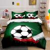 Soccer Ball And Cleat Kicking A Ball Print Bedding Set 1Duvet Cover 2Pillowcases For Adult And Children Luxury Gift Full Size