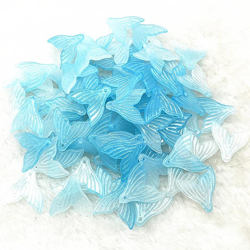 30pcs 20mm Colour AB Acrylic Mermaid Tail Pendant Charms for Jewelry Making Diy Earring Phone Chain Keychain Handmade Accessorie