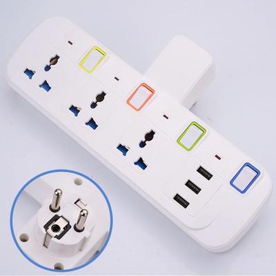 Plastový univerzální napájecí proužek Multifunkční ochrana proti přetížení USB Quick Charge Bílá Multi Socket Extension Socket Power