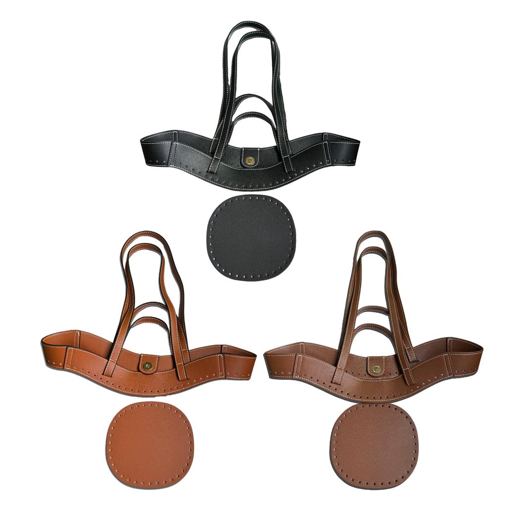 DIY Bag Making Supplies,Leather Handbag Making Kits PU Leather Bag Bottom Shaper Bag Handle for Crochet Handbag