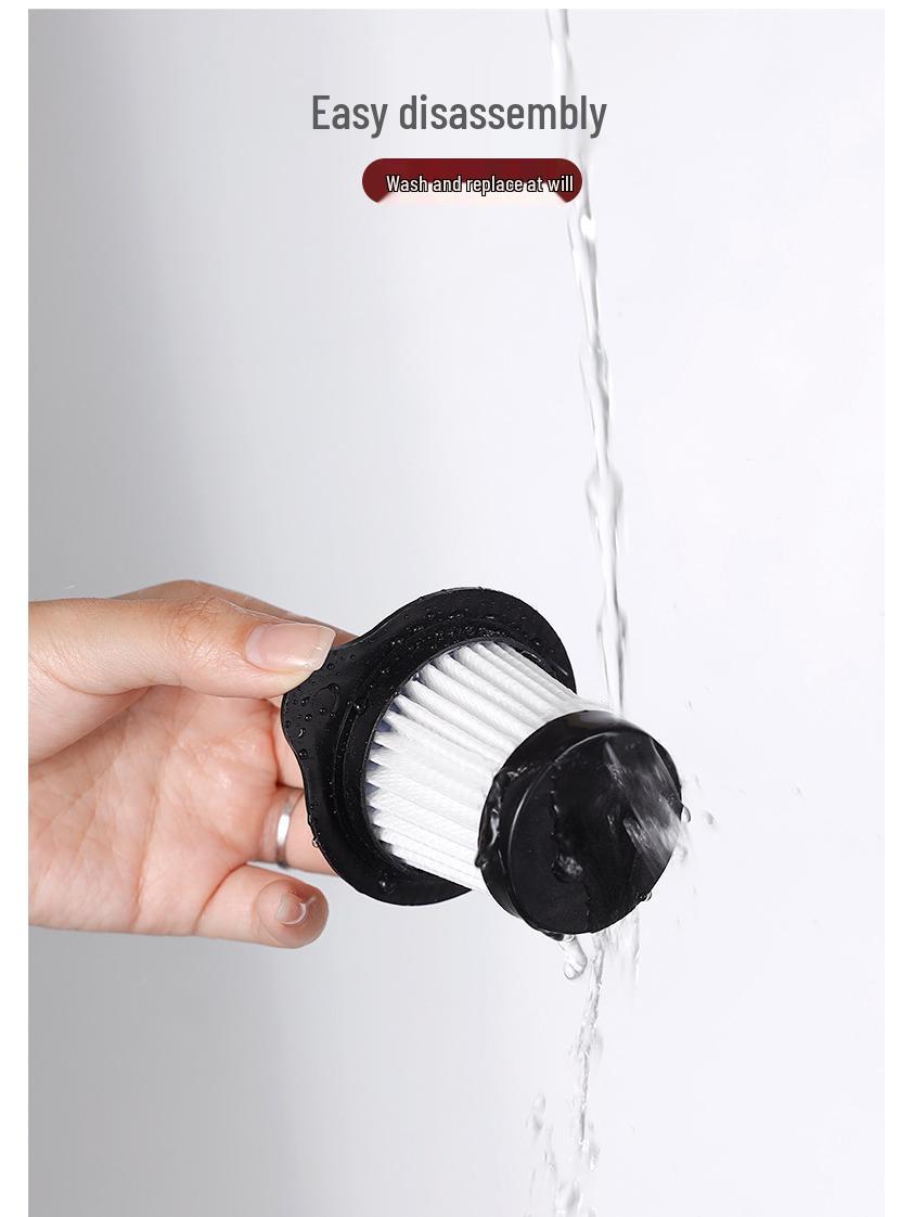 

Компактный ручной пылесос с мощным всасыванием, бесшумной работой и беспроводной зарядкой для автомобиля и дома English Packaging