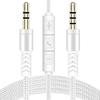 Audio Cable 1.2m Gold Plated Plug Volume Control 3.5mm Male to Male AUX Cord with Mic for Car Speaker