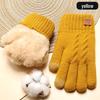 Women's Winter Knitted Gloves, Double-Layer Velvet, Thickened, Cold-Proof, Warm, Touchscreen, Perfect for Outdoor Cycling.
