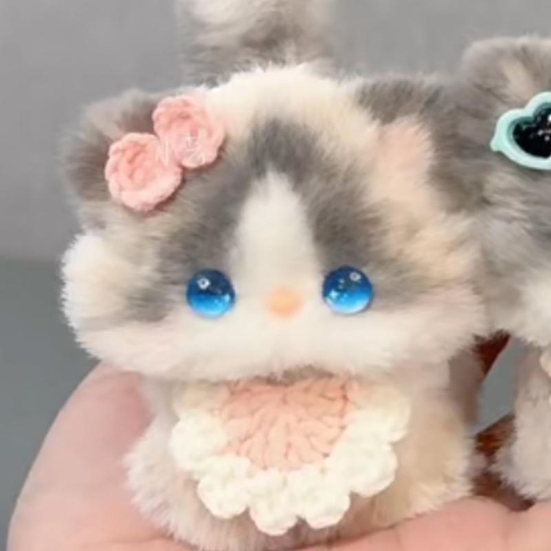 Creative Handmade Twisty Stick Little Cat Doll Pendant Toy Plush Gifts Diy Material Package Keychain For Handicraft Enthusiasts