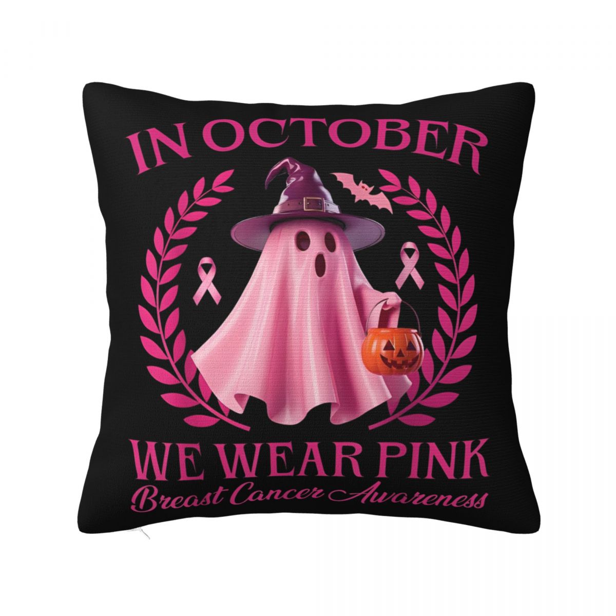 Tackle Breast Cancer Awareness American Football Pink Ribbon Square Pillow Case Polyester Cushions for Sofa Novelty Pillowcase 30x30cm 12x12in