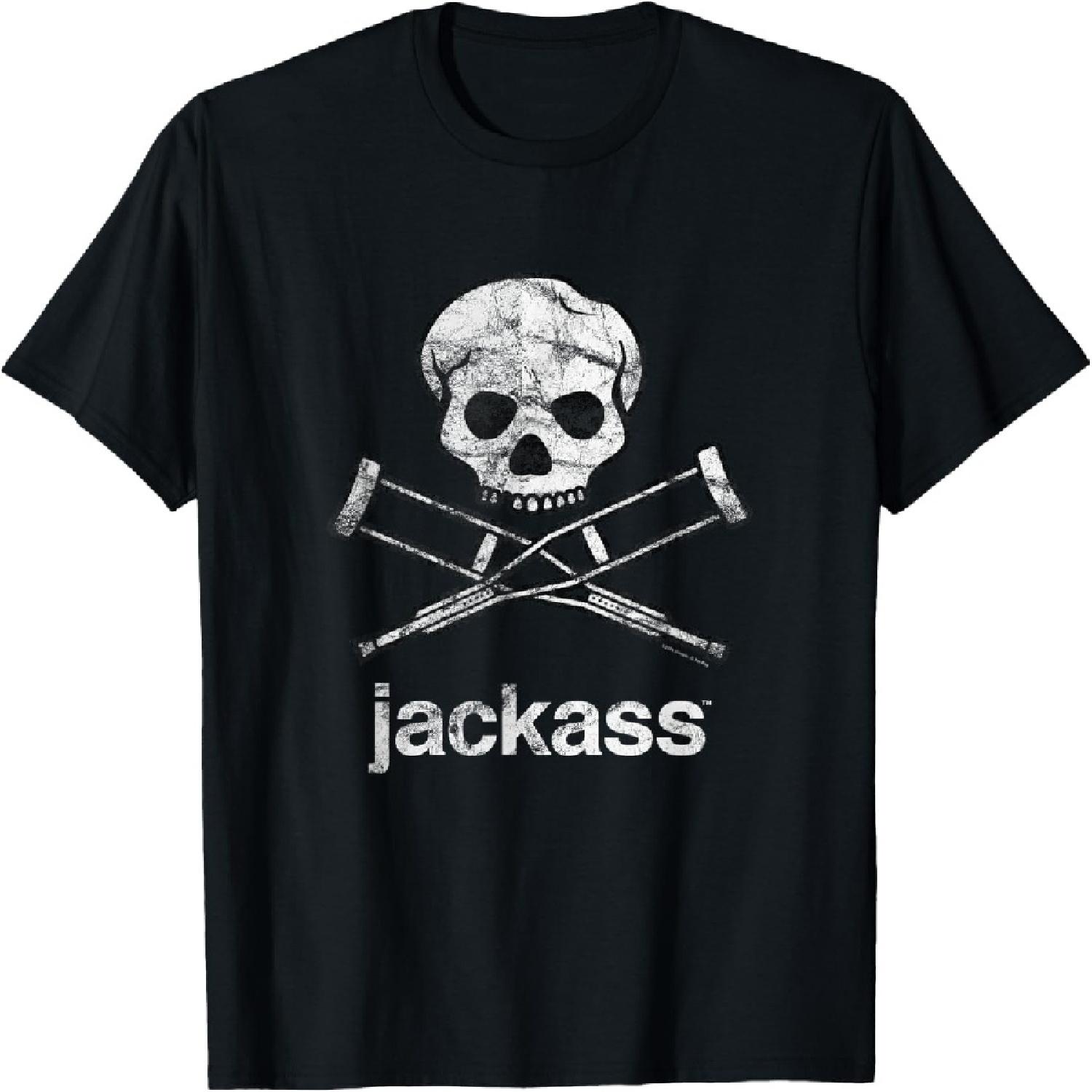 Jackass Skull and Crutches Logo T-Shirt S разноцветный