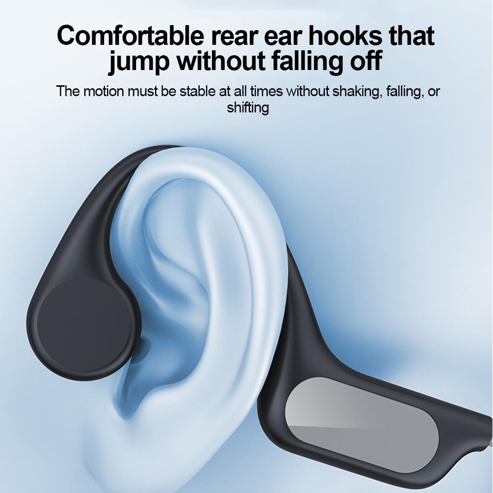 Ture Bone Conduction Headphones Bluetooth 6.0 Earphones Waterproof Wireless Sport Headsets with Mic for Workout Running