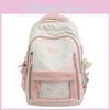 Durable Nylon College Backpack With Star Print Design And Transparent Layer For Students