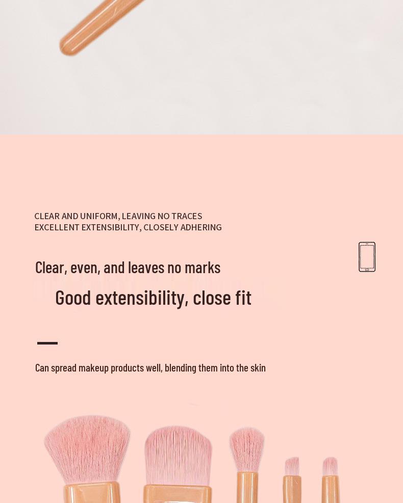 5-Piece Travel Makeup Brush Set with Mirror Box - Includes Foundation and Eye Detail Brushes