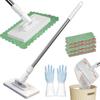 Cloth Changing Mini Mop, Disposable Dust Mop with 4 Reusable Cloths, Convenient No Wash Lazy Mop, Automatic Cloth Changing, No Touch Clip Sweeper