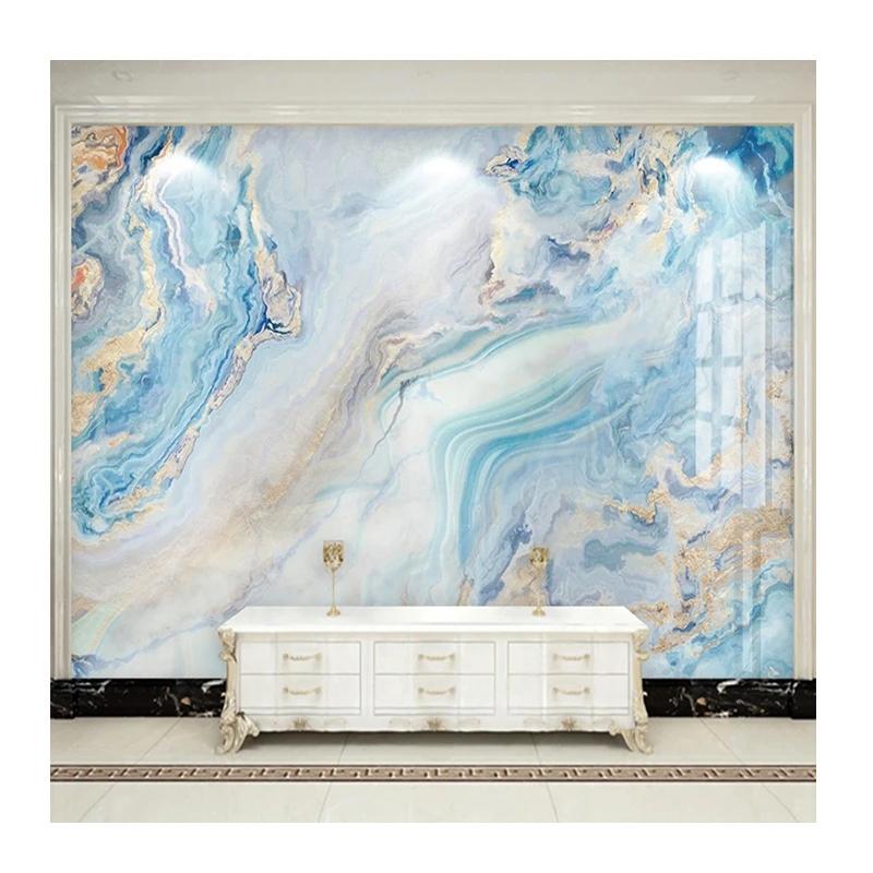 

Any Size Mural Wallpaper Modern Blue Color Marble Fresco Living Room Tv Sofa Bedroom 3d Wallpaper 200 cm(W) x 140 cm(H)