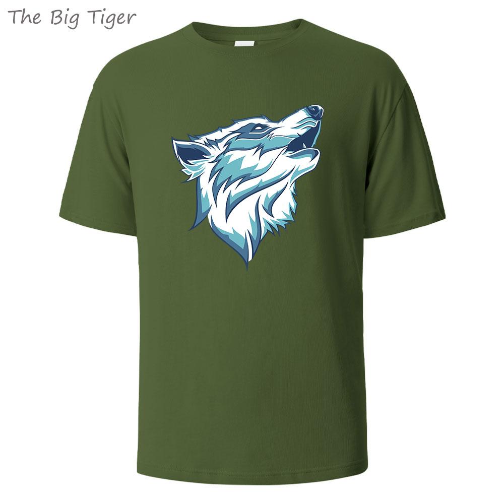 WolfPaint Classic Cotton T Shirt Breathable Round Neck Casual Unisex Tee Minimalist Short Sleeve Top Everyday Wear Mens Tshirt