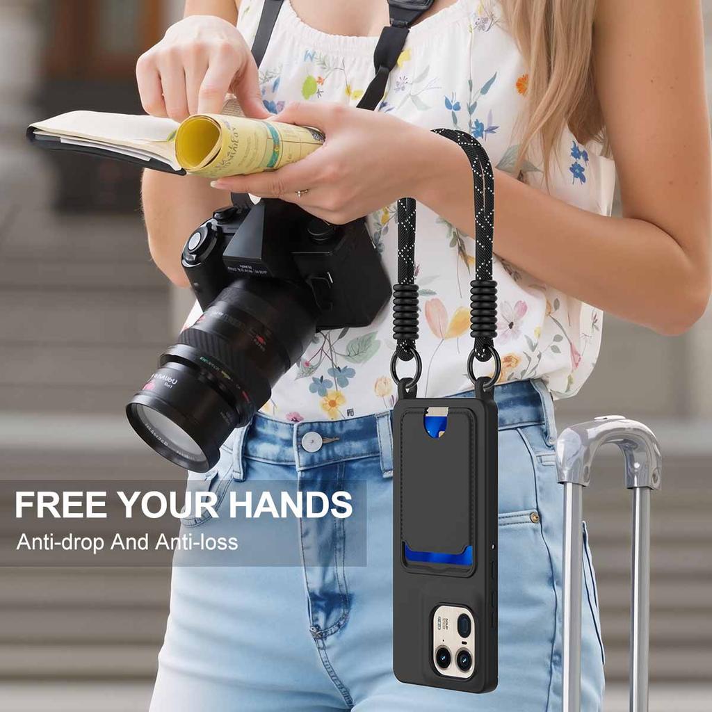 For Motorola Moto X50 Ultra 5G/Motorola Edge 50 Ultra 5G Liquid Silicone Case Phone Back Cover with Card Holder and Short Strap