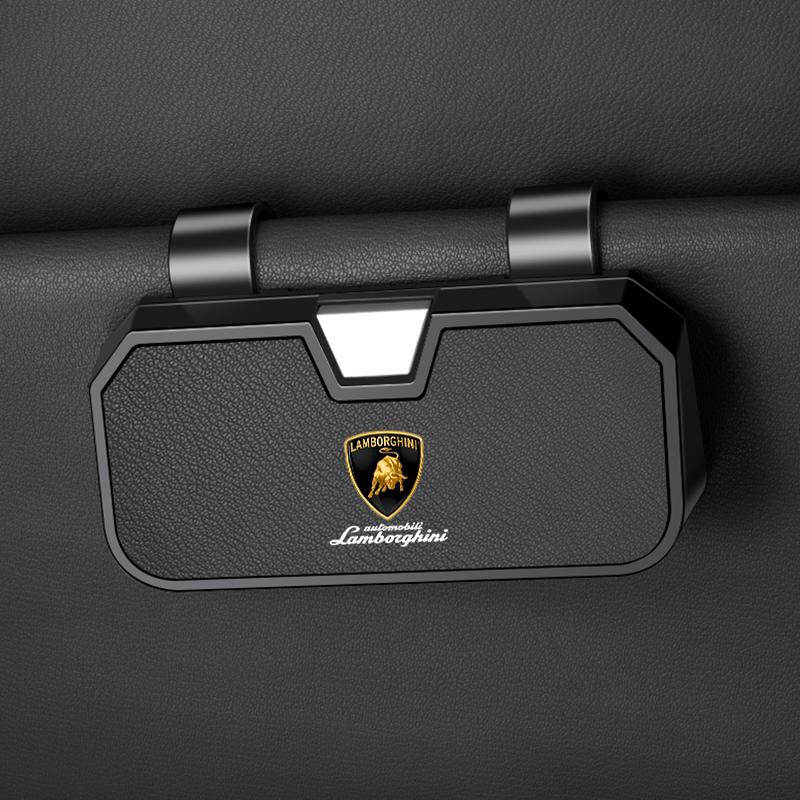 

New Car Sun Visor Glasses Clip Pressing Switch Eyeglasses Holder Auto Headrest For Lamborghini Urus Huracan Aventador Premium
