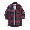 Autumn European and American Fashion Men's Brushed Thin Plaid Long-sleeved Light Mature Casual Shirt