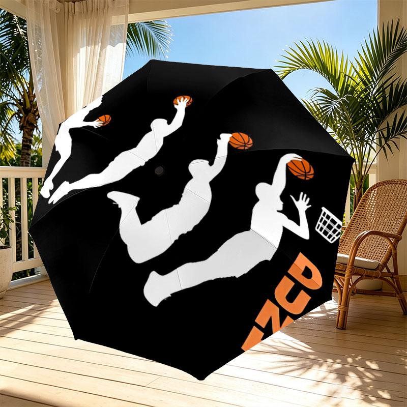 SLAM DUNK Print Automatic Open Close Umbrella, Portable Foldable Umbrella, for Outdoor Commute Camping Trip, Ideal Birthday Gift