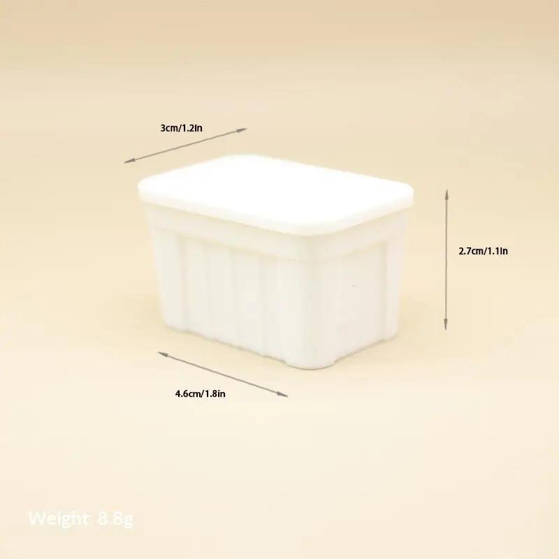 1Pcs Dollhouse Colorful Storage Box With Lid Model Mini Simulation Dolls House Micro Scene Home Decor Ornaments Decor Props-Toy