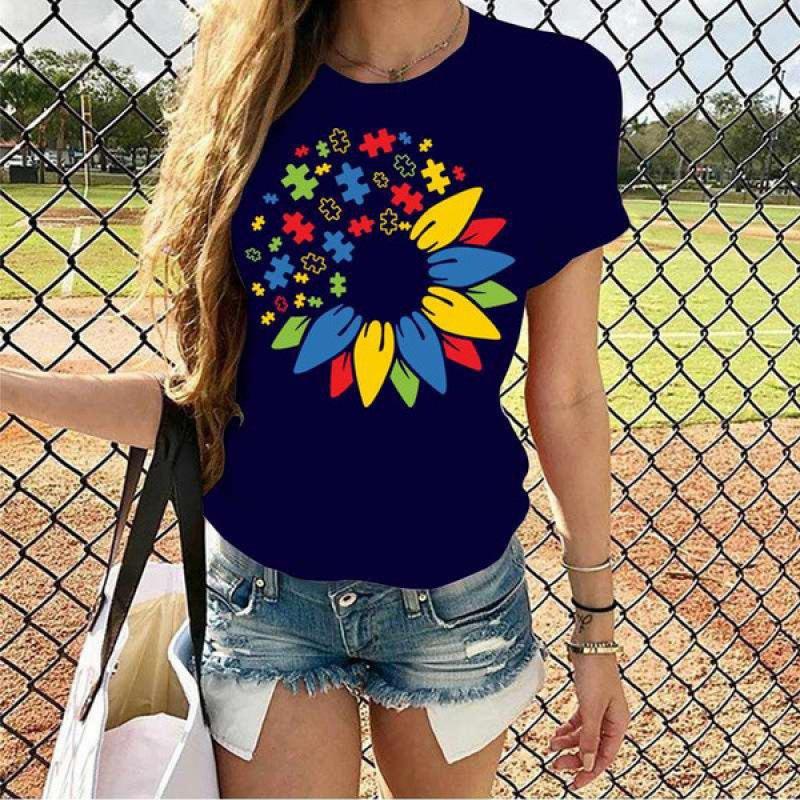 Cotton Printed Women's T-Shirt, Soft & Breathable O-Neck Short Sleeve Tee,Casual Funny Style T-Shirts