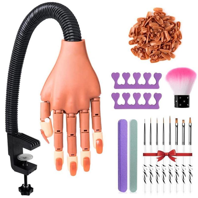 Cross-Border Beginner Manicure Practice Tool Manipulator Practice Set, Manicure Tool Set Diy Repair Hand Prosthesis