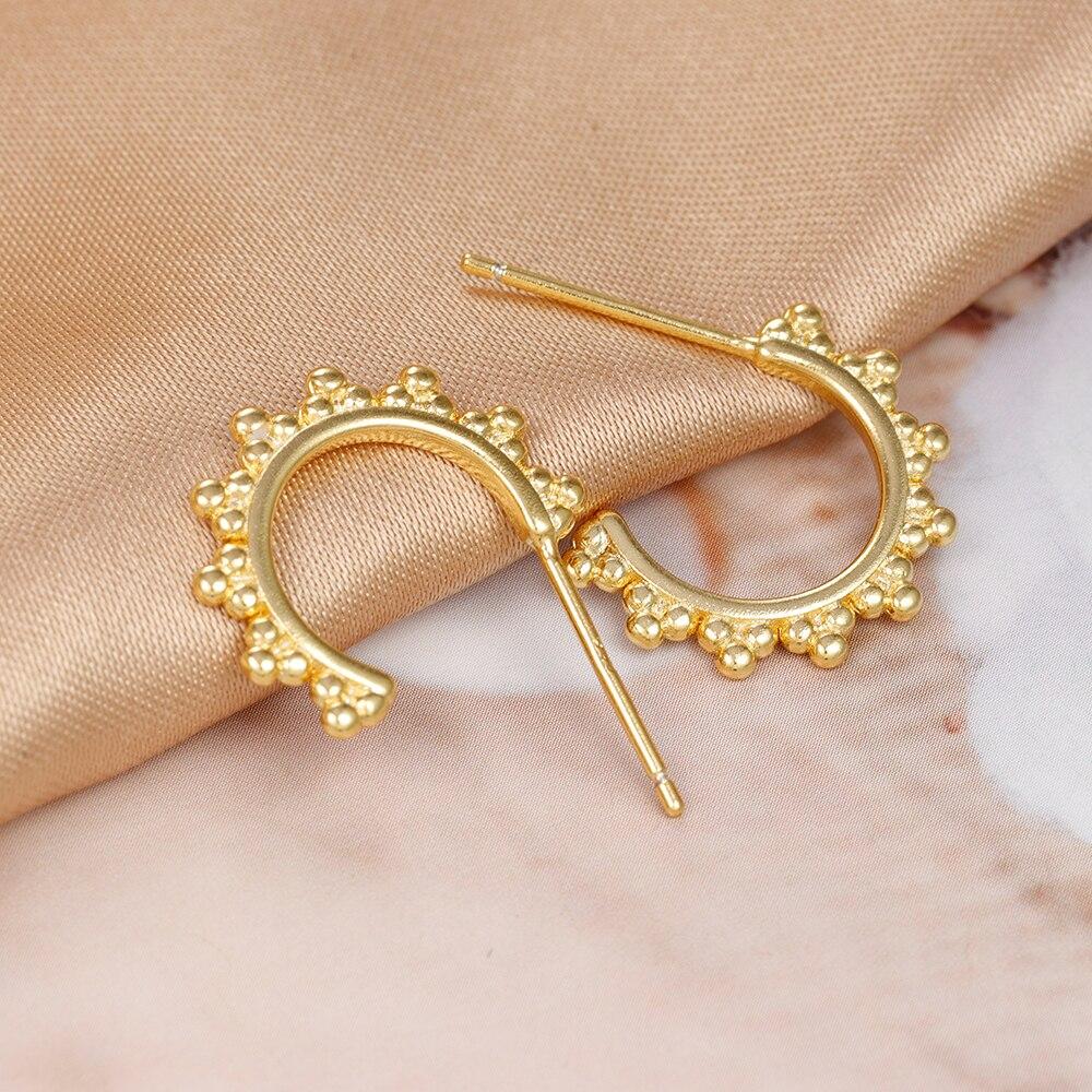 Simple Geometric C Shaped Hoop Earrings For Women Vintage Stainless Steel Gold Silver Color Punk Party Jewelry