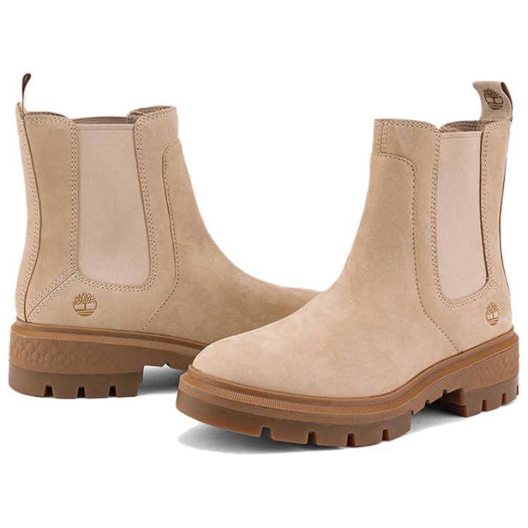 Timberland Cortina Valley Comfortable Versatile Short Chelsea Boots Women Boots Beige A2DEEEN7