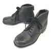 Vintage German Robusta Echt Leder Pebbled Leather Officer Boots Size 41 25.5-26.0cm Black Military Police Shoes
