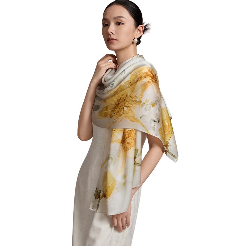 Shanghai Story 100% Mulberry Silk Scarf & Shawl Gift Set