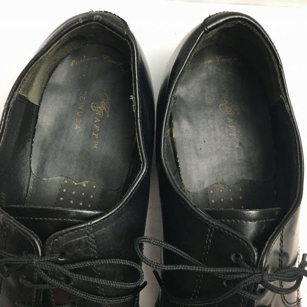 70s-80s? Vintage TOWNCRAFT U-Tip Business Shoes 8.5D 26.0-26.5 Black USA Made(USED)