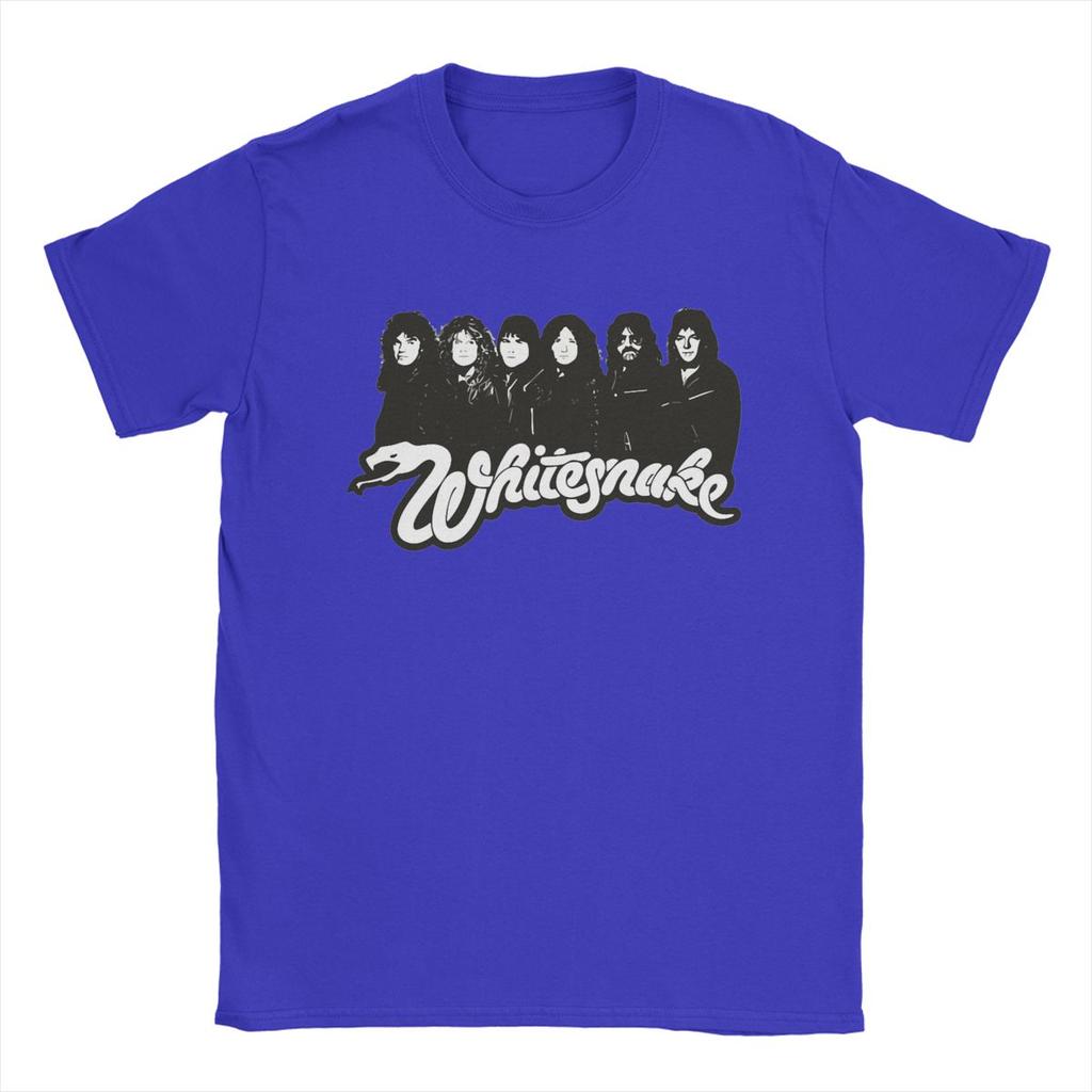 Funny Whitesnake Logo T-Shirt Men Round Neck Pure Cotton T Shirt Short Sleeve Tee Shirt Printing Tops