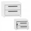 Altivo 2Sn White Bedside Table, 2 Low Drawers, Small Chest Of Drawers