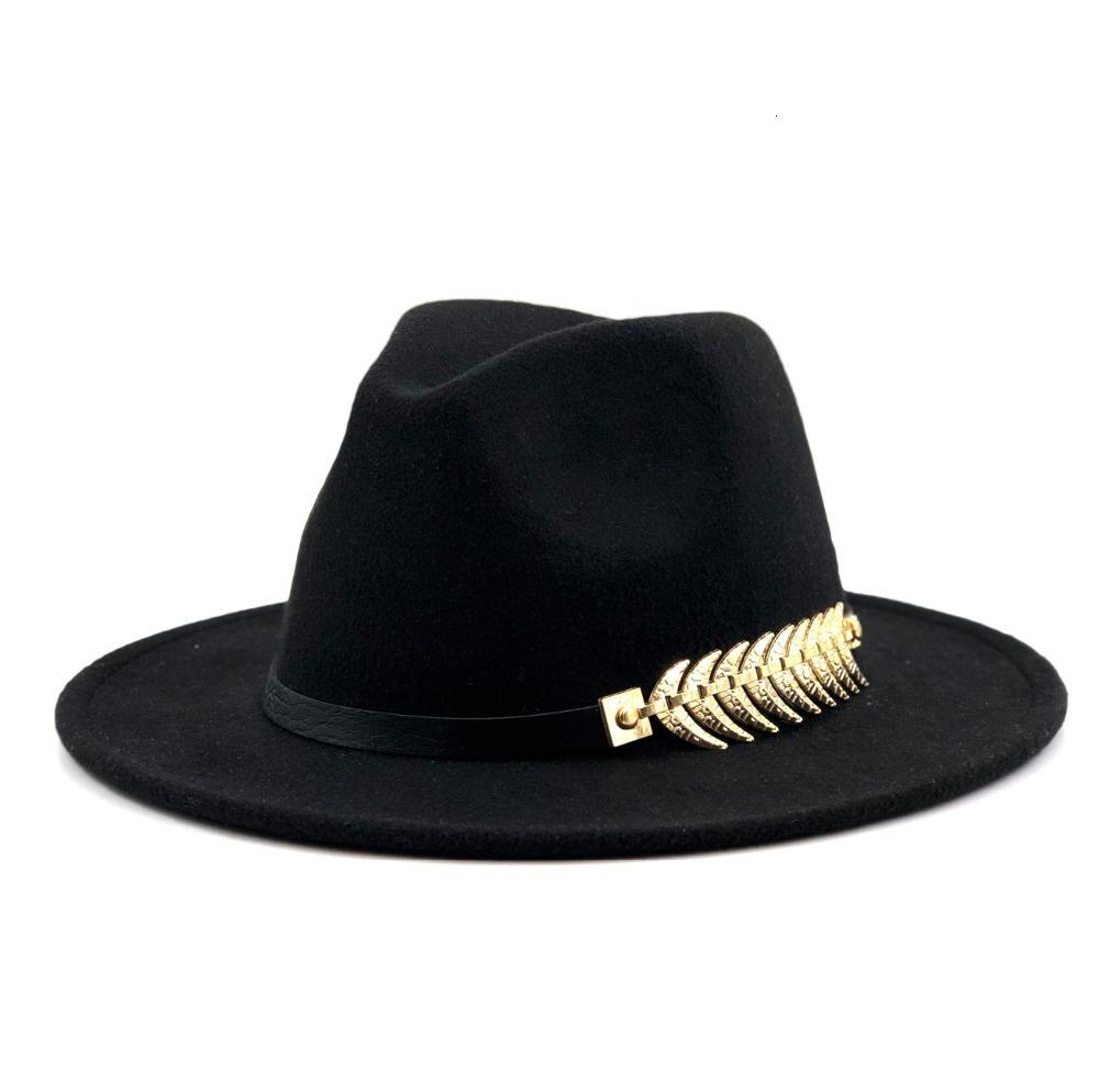 Europe, America, autumn and winter new woolen top hat retro gentleman and gentleman jazz flat brim felt straight edge big eaves hat